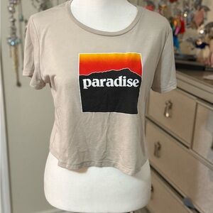 808 All Day Paradise Beige Graphic Women's Top